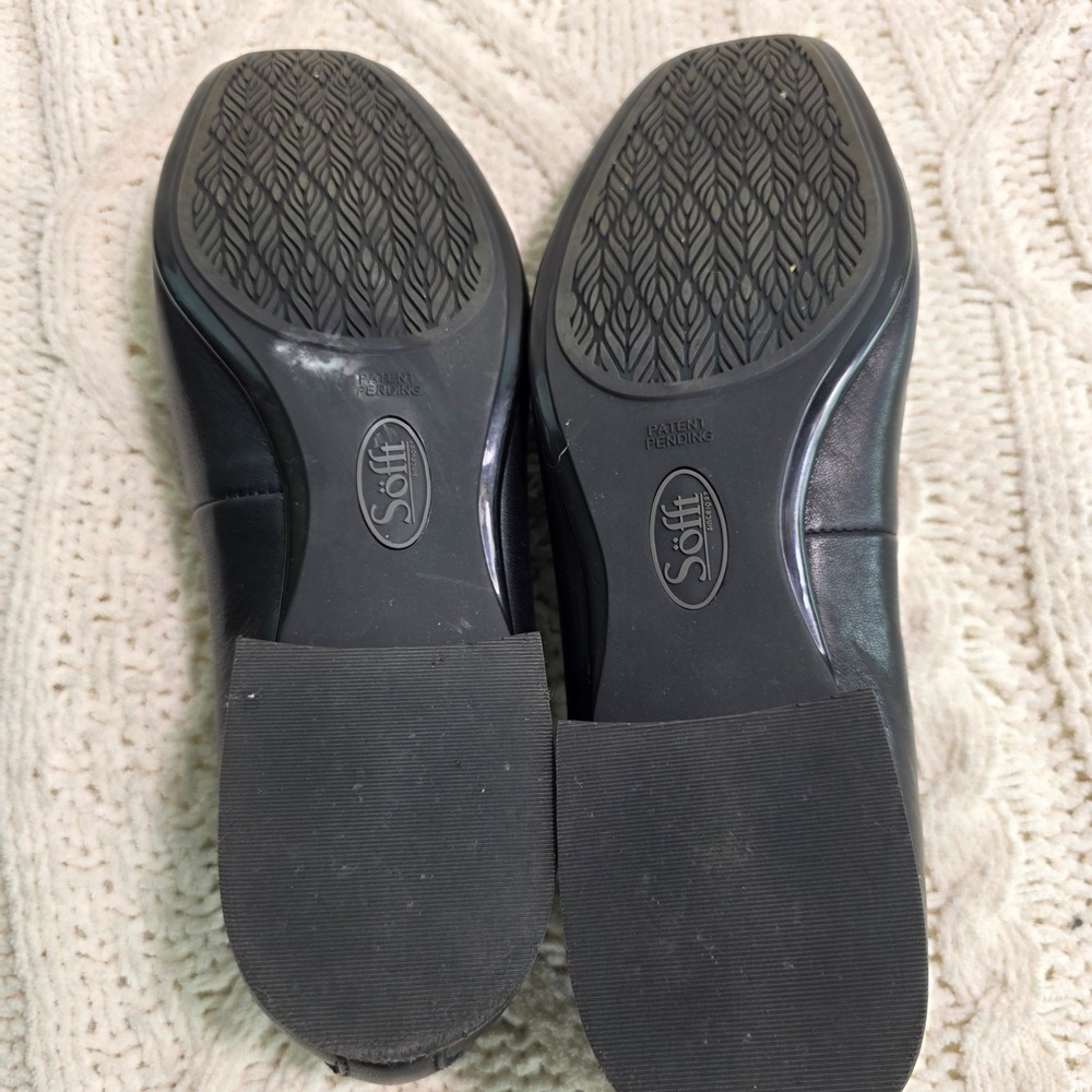 Sofft Loafers Flats Black Leather Square Toe Block Heel Womens 10M Excellent - Picture 6 of 6